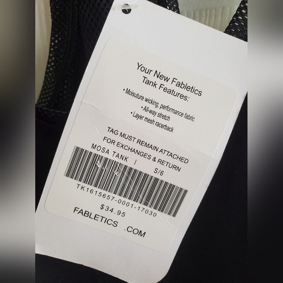 NWT Fabletics Mosa Tank Size S in Black - Picture 4 of 8